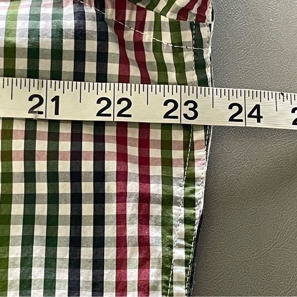Southern Tide Shirt Button Down Collar Long Sleeve Plaid Breast pocket Red Green - Picture 8 of 9